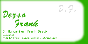 dezso frank business card